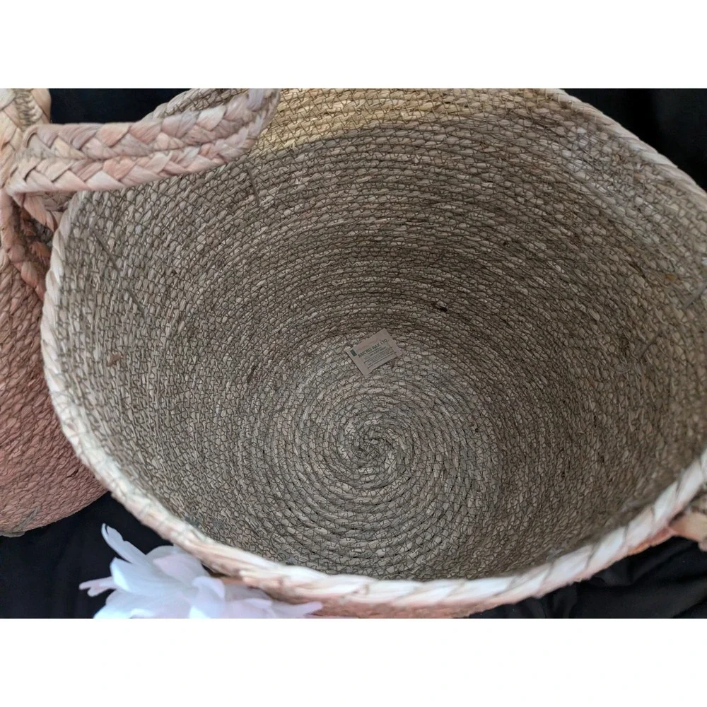 SET OF 2 LARGE NESTING WOVEN BASKETS - NEW
